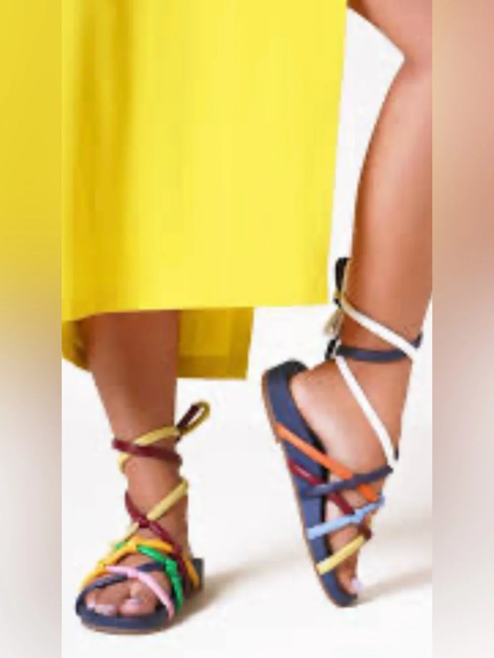 Charlotte Stone | Noemi Multicolor Strap Wrap Tie Gladiator Sandals (7) - Picture 3 of 16